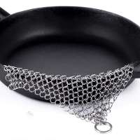 304 Chainmail Iron Scrubber Skillet Scraper Pot Grill Brush Seasoning Cleaning Tools Scrubber