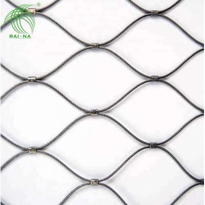 flexible stainless steel wire rope mesh net with ferrules